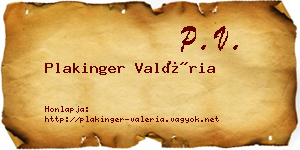 Plakinger Valéria névjegykártya
